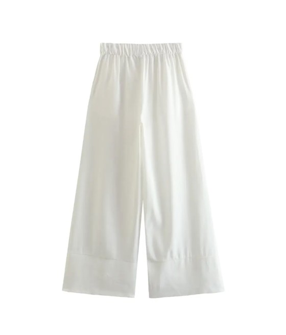 KL2 Spodnie lniane białe -...