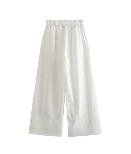 KL2 Spodnie lniane białe -  komplet