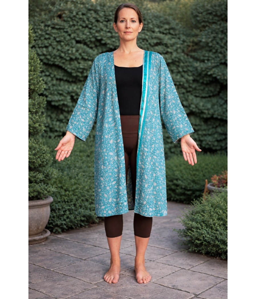 turkusowy płaszcz dwustronny