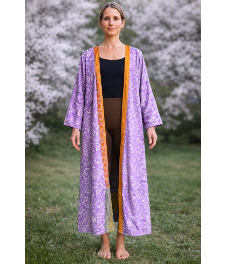 K15. Długi płaszcz, kimono dwustronny Zorza