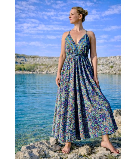 S23. Sukienka z jedwabiu Granatowy Zefir