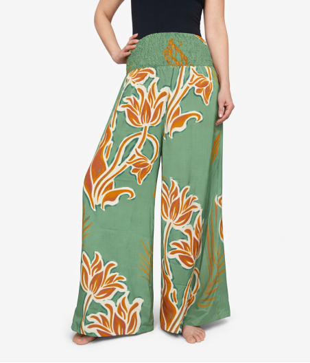 SP7. Spodnie z jedwabiu indyjskiego  Wiosenny Kwiat