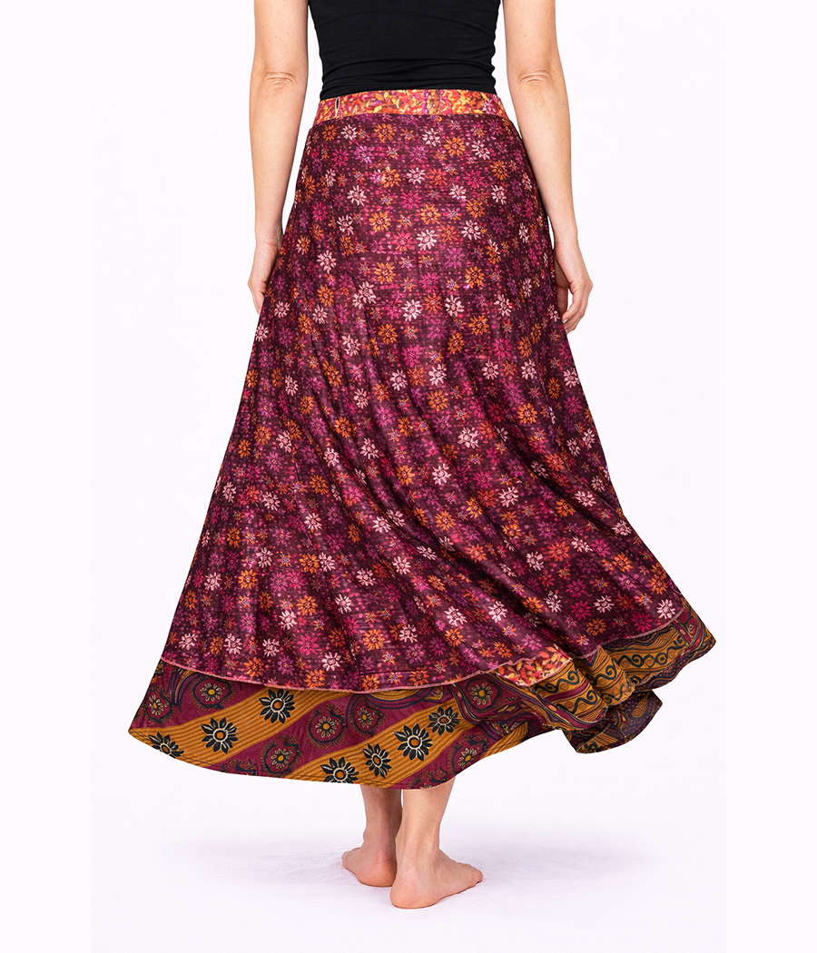 bordowa spodnica dwustronna