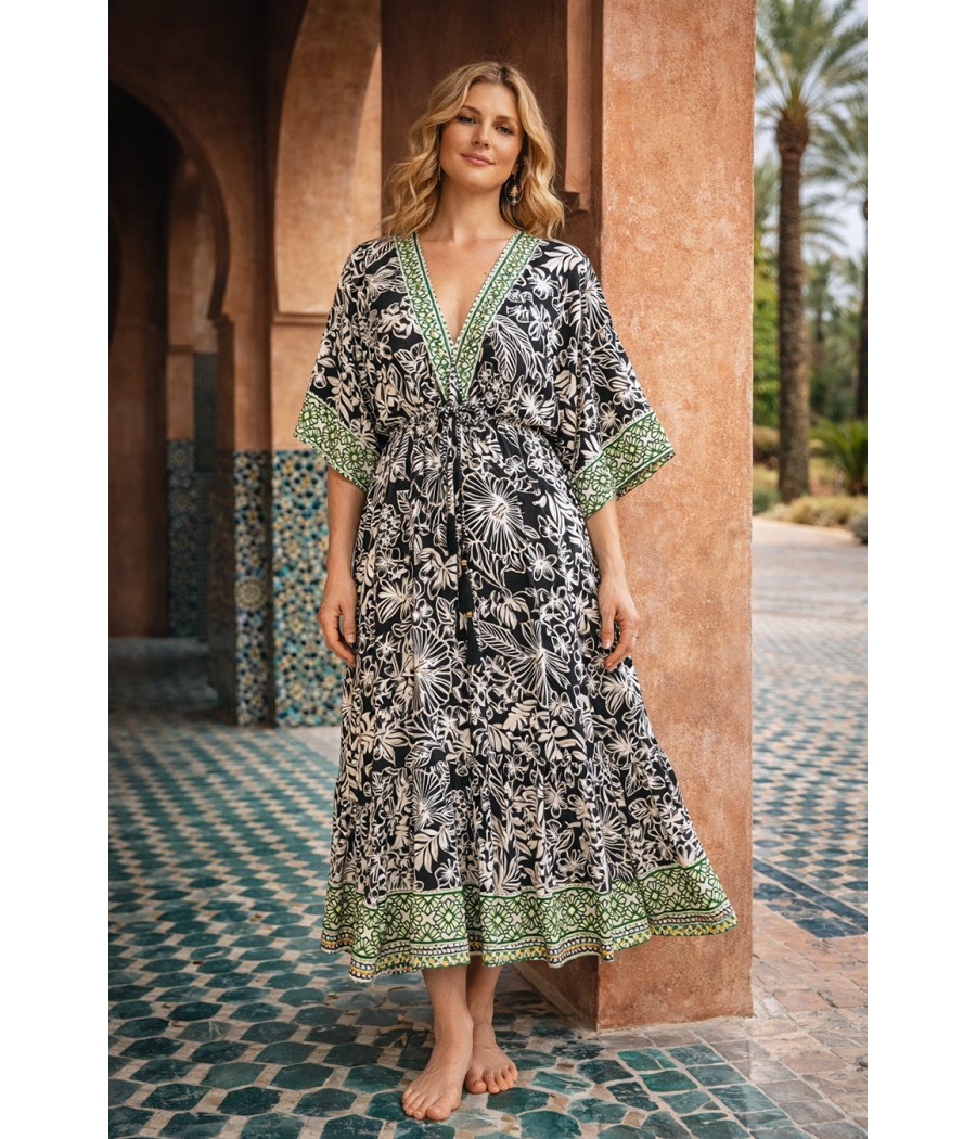 czarna sukienka kimono