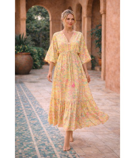 SK5. Długa sukienka kimono Słoneczny Promyk