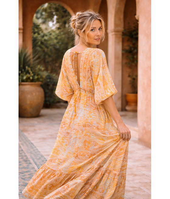 SK6.  Długa sukienka kimono Złoty Czas