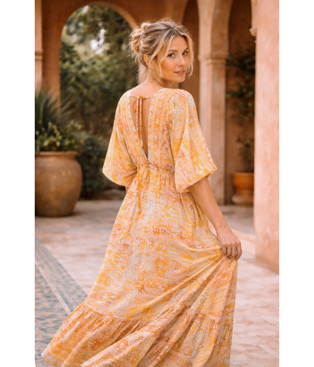 SK6.  Długa sukienka kimono Złoty Czas