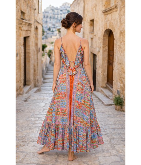 S17. Sukienka z jedwabiu Kolory Orientu