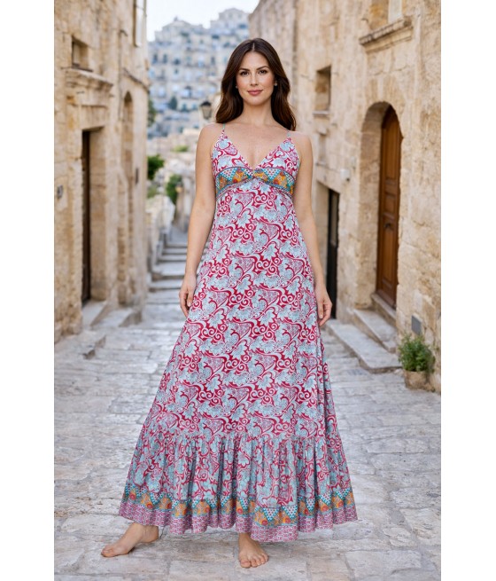 S16. Sukienka z jedwabiu Turkusowa Woda