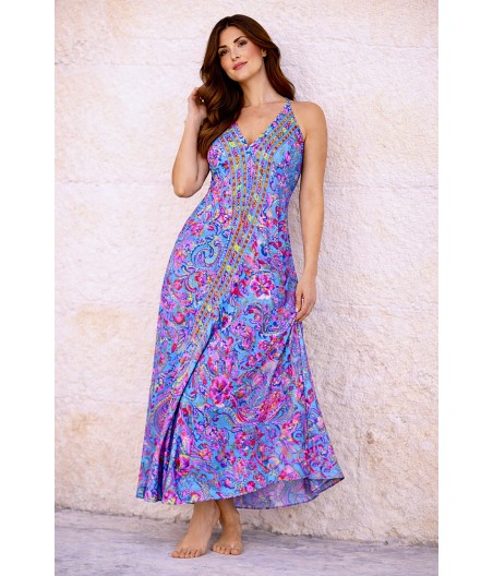 S4. Sukienka jedwabna  Kwiecista Toń