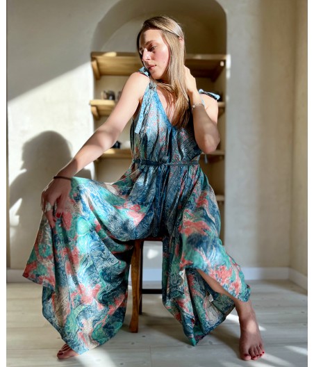 K5. Kombinezon jedwabny Niebieska Fala