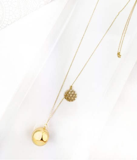 SES4. Naszyjnik Szept Anioła - pozłacany Kwiat Życia