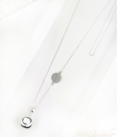 SES7. Naszyjnik srebrny Szept Anioła - Mandala