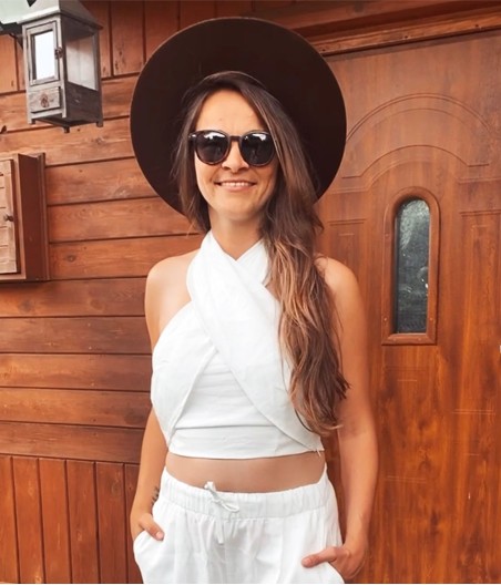 KL1 Bluzka biała -  komplet lniany